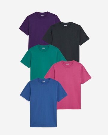 5 Pk Pure Cotton Crew Neck T-Shirts Long
