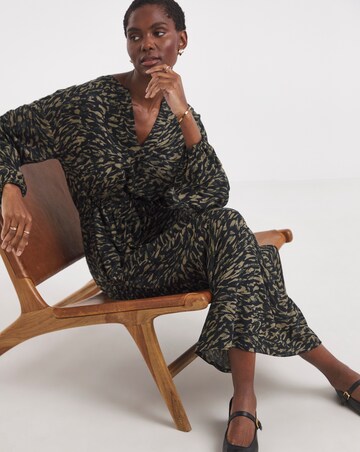 Long Sleeve Printed Maxi Dress