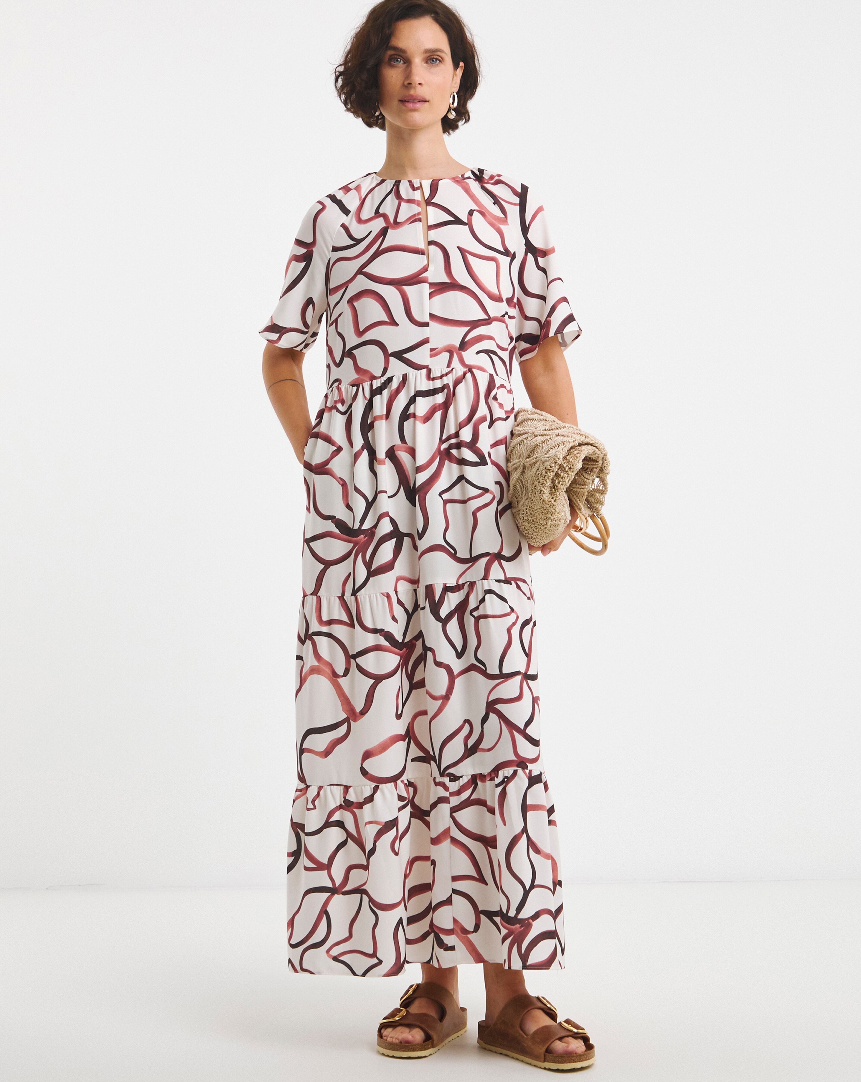 Short Sleeve Smock Maxi Dress