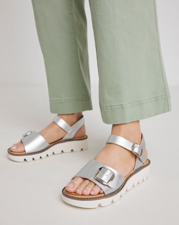 Heavenly Feet Trudy Buckle Strap Sandals Ex Wide Fit