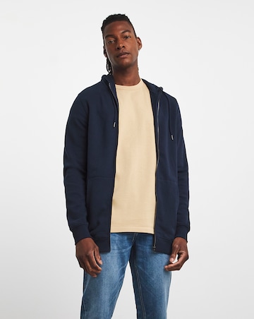 Jacamo Full Zip Hooded Sweat Extra Long