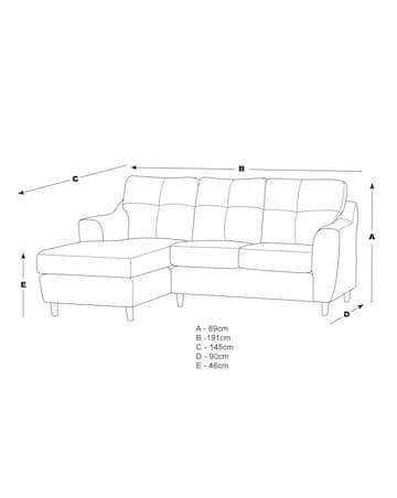 Baxter Fabric Left Hand Corner Chaise Sofa