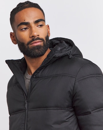 Black Clean Puffer Jacket