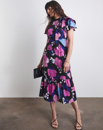 Joanna Hope Tie Neck Midi Dress