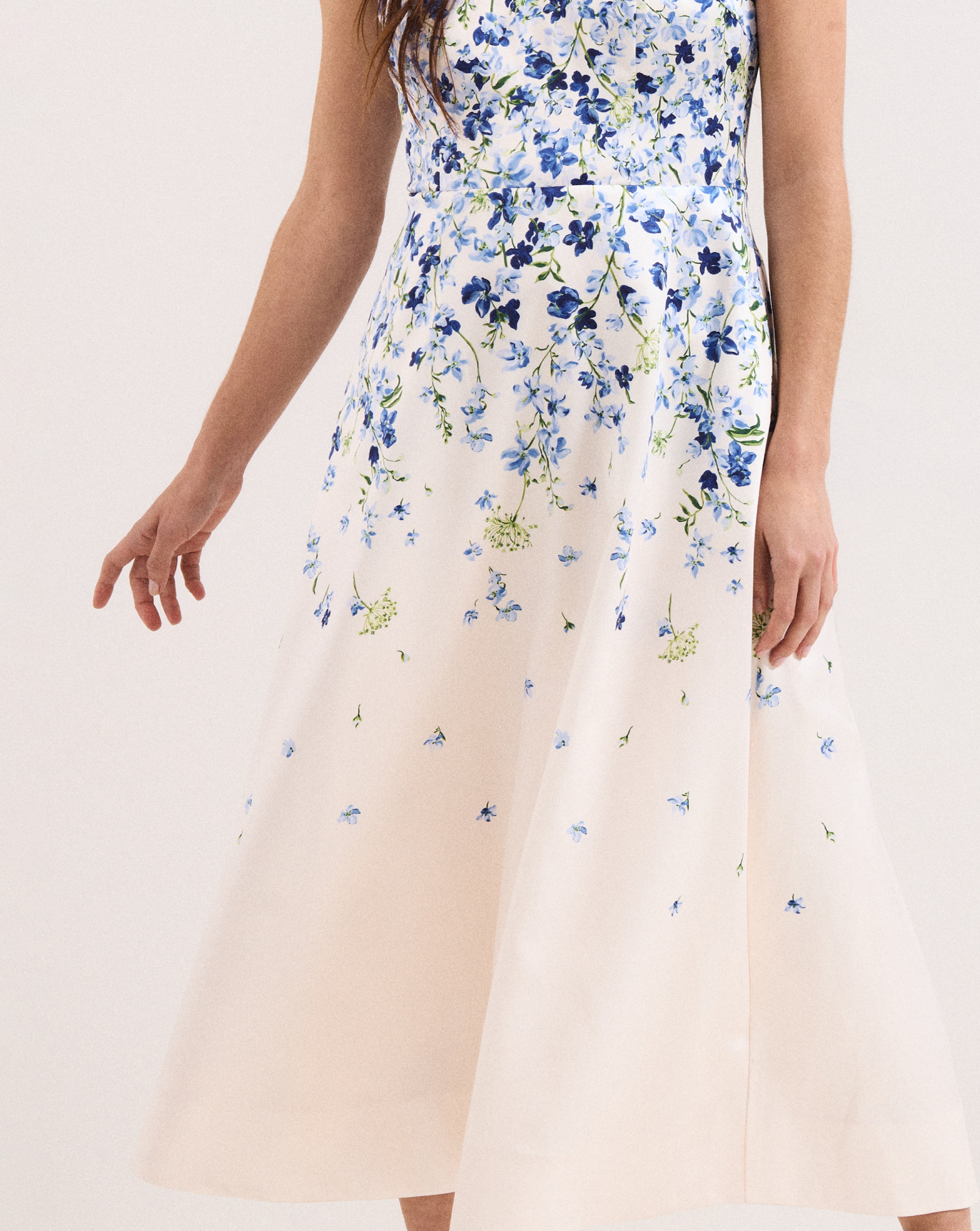 Phase Eight Orla Satin Placement Midi Dress | JD Williams