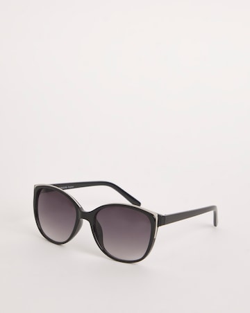 Sarah Black Wide Frame Sunglasses