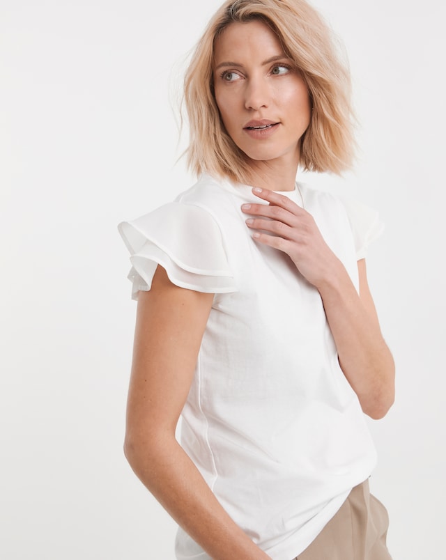 Chiffon Double Frill Top