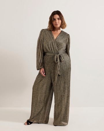 Phase Eight Alli Gold Textured Jumpsuit