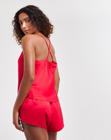 Ann Summers Adoration Satin and Lace Cami Set Red/Black