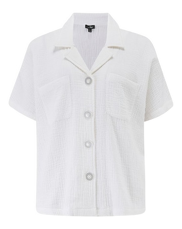 Pour Moi Double Cloth Short Sleeve Revere Pyjama Set