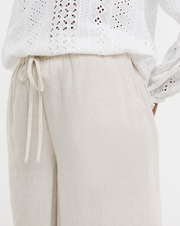 Stone Linen Mix Knee Length Shorts