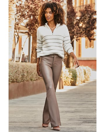 Sosandar Stripe Zip Collar Jumper