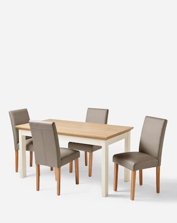 Julipa Ashford Table with 4 Ava Faux Leather Chairs