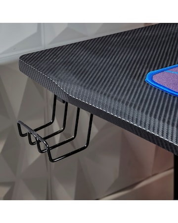 X Rocker Ocelot Gaming Desk with Mousepad - Carbon Black