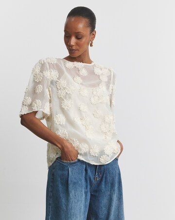 Joanna Hope Floral Textured Blouse