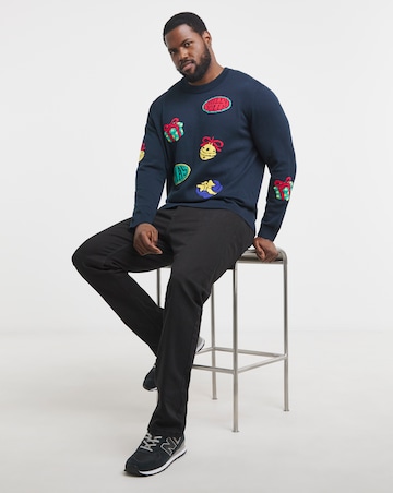 Jack & Jones Christmas Novelty Jumper - Navy