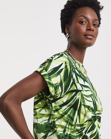 Pure Cotton Longline Short Sleeve Curved Hem Top