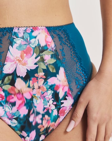 Elomi Lucie High Leg Knicker Teal Floral