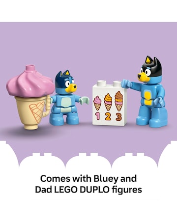 LEGO DUPLO Bluey Ice Cream Trip with Bluey Toddler Toy, Vehicle Playset 10458