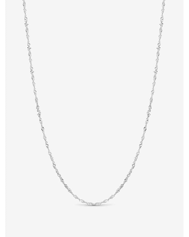 Simply Silver Sterling Silver 925 Polished Twist Chain Necklace
