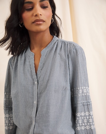 Anise Coralie Embroidered Sleeve Blouse