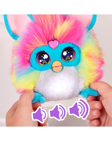 Furby DJ Furby Interactive Toy, Super Snuggly Rainbow Electronic Plush