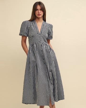 Nobody's Child Black Gingham Check Starlight Midi Dress