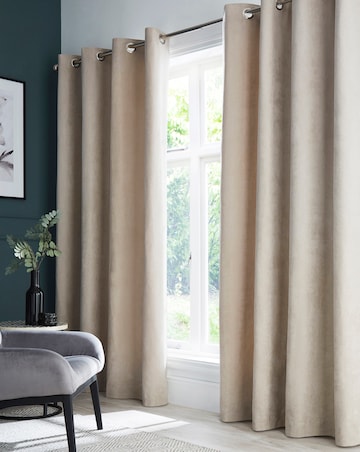 Faux Suede Eyelet Curtains