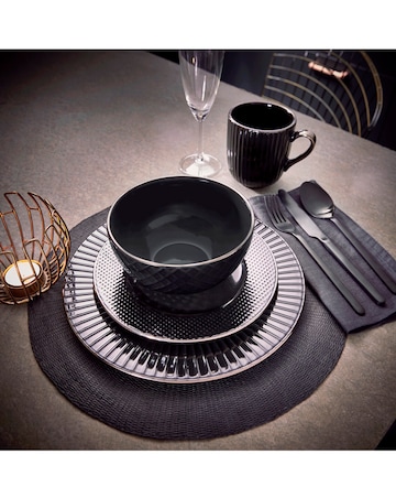 Tower Empire 16 Piece Dinner Set Black