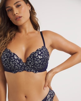 Ann Summers Sexy Lace Planet Plunge Bra Navy