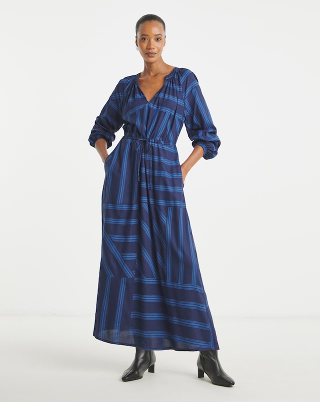 Long Sleeve Printed Maxi Dress