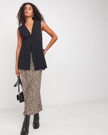 Animal Jersey Pull On Maxi Slip Skirt