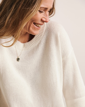 Anthology Ivory Linen Mix Short Sleeve Jumper