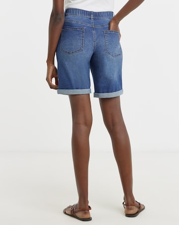 Mid Blue 24/7 Knee Denim Shorts