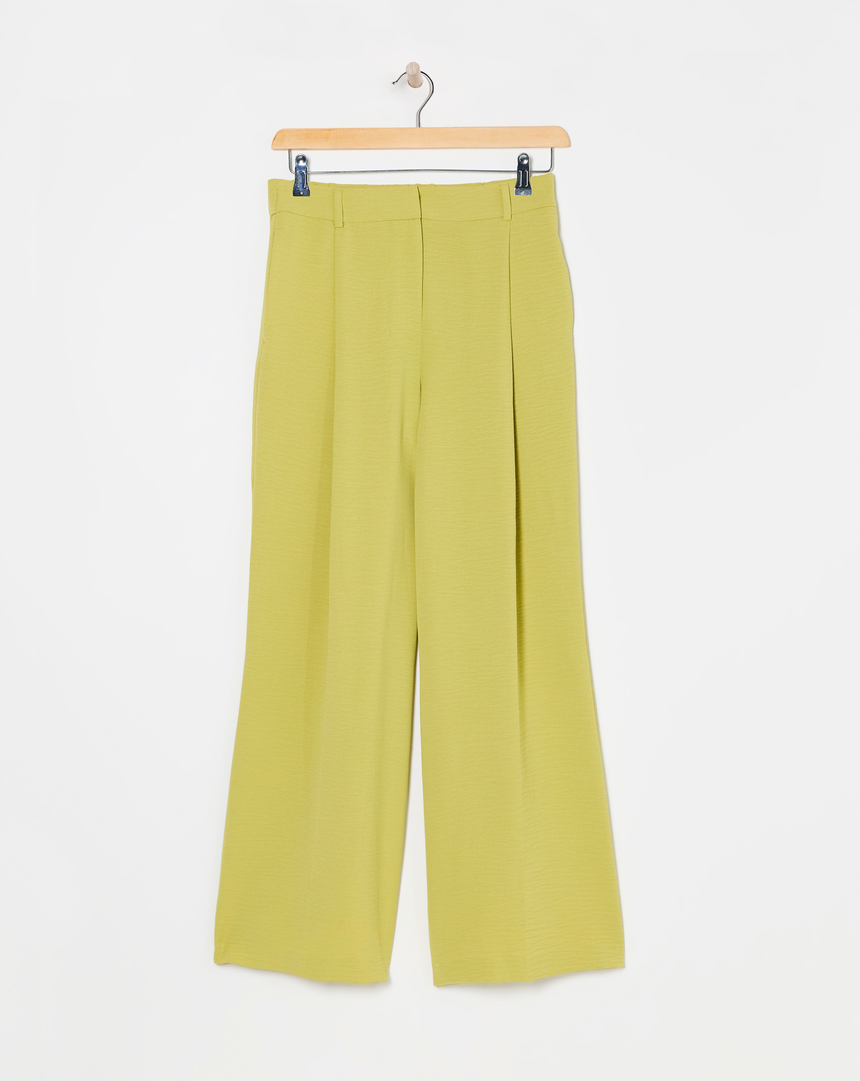 Textured Pleated Wide Leg Trousers