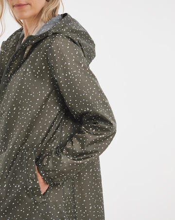 Khaki Spot Longline Pac A Mac Raincoat