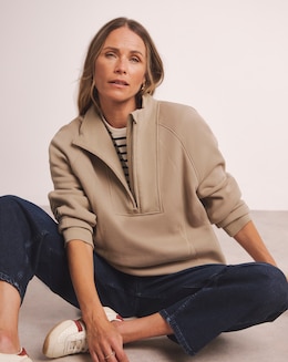 Anthology Rib Mix Half Zip Sweatshirt