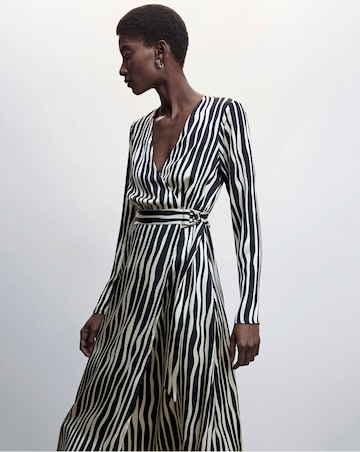 Mango Nina Striped Midi Dress