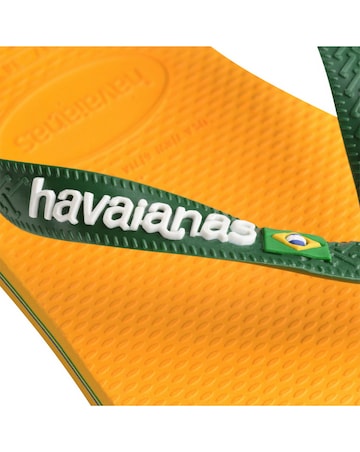 Havaianas Basil Logo Flip Flops - Yellow/Green