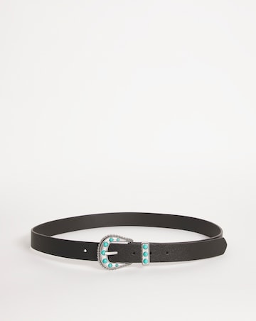 Western Coloured Stone Buckle Detail Belt