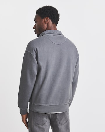 Union Garment Dyed Funnel Neck Sweatshirt-Grey