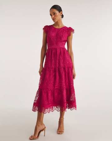 Joanna Hope Geo Lace Prom Dress
