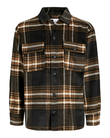 Jack & Jones Bradley Ollie Check Overshirt - Brown Multi