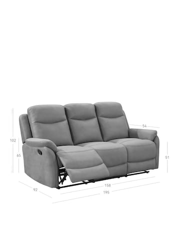 Aspull Manual Recliner 3 Seater Sofa