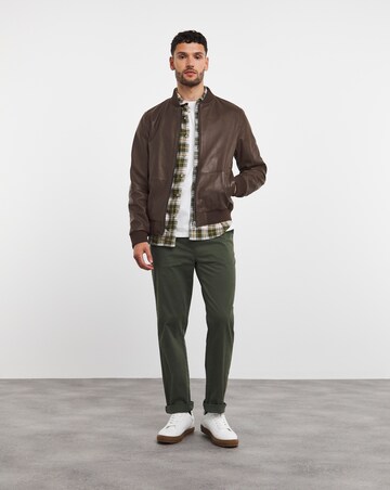 Brown Leather Bomber