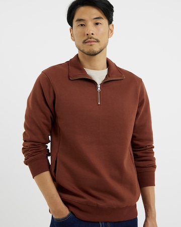 1/4 Zip Funnel Neck Sweatshirt