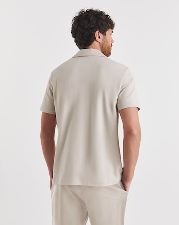 Folio Cotton Rich Revere Smart Interlock Polo- Stone
