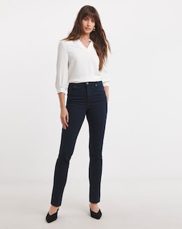 Simply Be Lexi Dark Indigo High Waist Super Soft Slim Leg Jeans