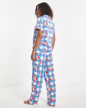 Chelsea Peers Jersey Gingham Check Short Sleeve Pyjama Set