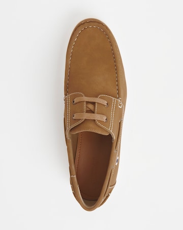 Leather Look Boat Shoe Wide Fit